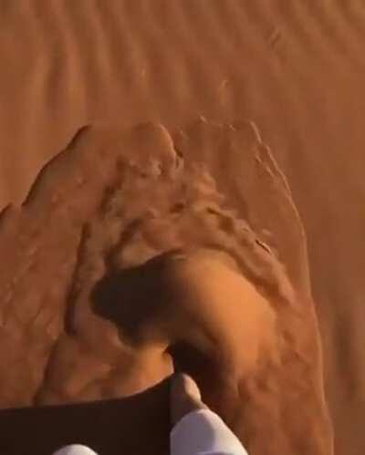 Superfine sand that flows like water