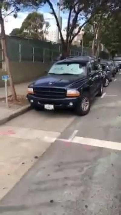 Guy going to work loses it when activists block roadway