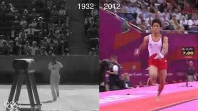 Olympic gold medal-winning vaults 80 years apart in Men's Gymnastics