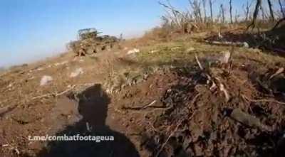 The storming of Russian positions by members of the International Legion with the support of APC-4 Bucephalus near Bakhmut.