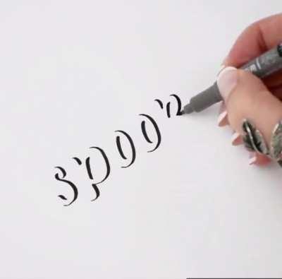 Calligraphy using negative space