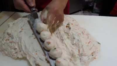 Making Korean fish cakes