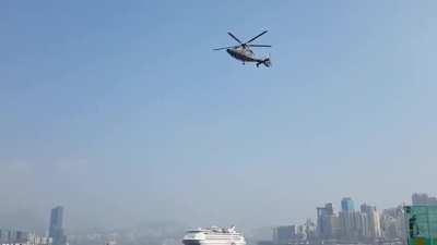 Camera shutter speed perfectly synched with helicopter's rotor