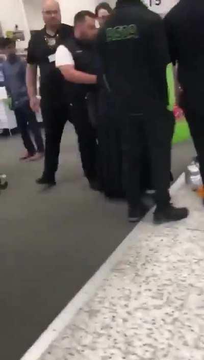 Woman in British supermarket Asda caught using her Burqa to steal food than flashing lingerie.