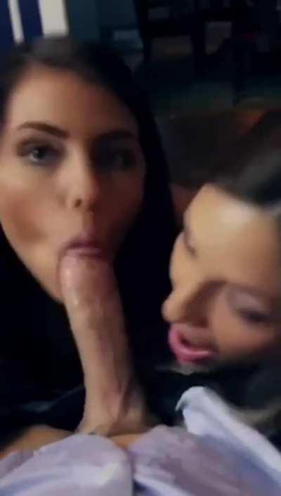 2 girls 1 blowjob