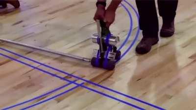 How lines are painted on a basketball court