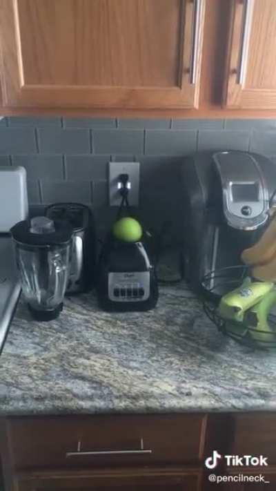 Apple on a blender