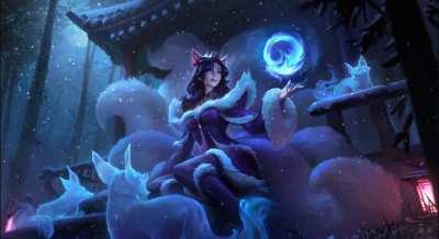 Animated Midnight Ahri splash art - Wallpaper Engine