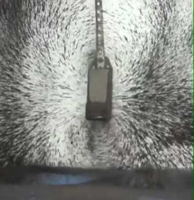 Slow motion video showing magnetic fields