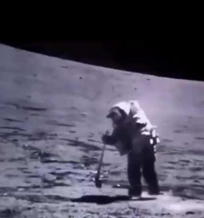 Archival Footage of NASA Astronauts trying to walk on the Moon