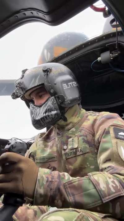 A short video shows the daily routine of the attack helicopter pilot 