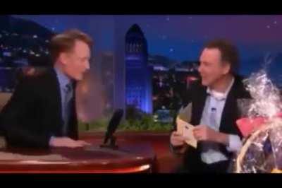 Norm macdonald turned up on The Late Show to surprise Conan just after he annoyed he would not be staying on.