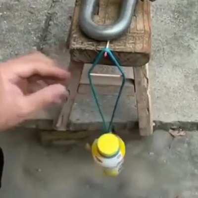 A miniature physics demonstration.