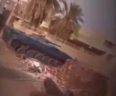 Sudanese BMP-1 and cameraman get hit by an RSF ATGM