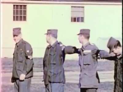 Soilders running drills on LSD in the 1960s