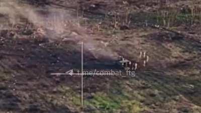 58th Motorized brigade assaulting Russian trenches with an M113 near Krasnohorivka