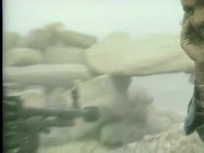 Afghan Mujahideen firing on Soviet Positions