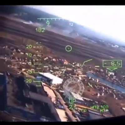 Russian Ka-52 is shot down by Ukrainian MANPADS, filmed from another Ka-52. February 2022.