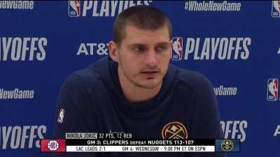 [Highlight] 903 days ago from today, Jokic dropped some of the coldest words in NBA history: &quot;What's a flailing means?&quot;