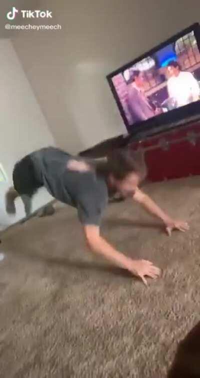 This guy doing the worm and defying physics