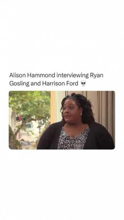 Alison Hammond interviewing Ryan Gosling and Harrison Ford