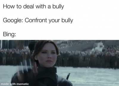 Yeah, like confronting a bully is gonna do anything