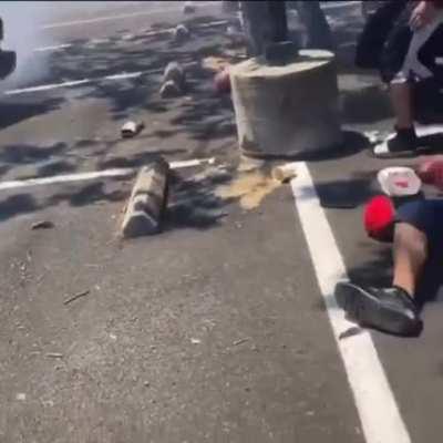 WCGW standing in front of a truck drifting