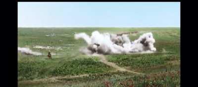 British Cavalry in WW1 Comes Under Artillery Fire in Peter Jackson's Documentary &quot;They Shall Not Grow Old&quot;.