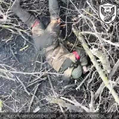 Russian soldier pretends to be dead under a knocked out tank and regrets his life decisions