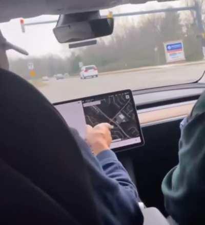 Set up uncle's Tesla to fart when he uses the turn signal