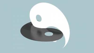 Yin and Yang smoothly rotate around each other