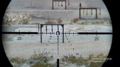 Leupold Mk6 1-6x 5.56 CMR-W on a target array with 1, 2, and 3 MOA targets at 224 yards