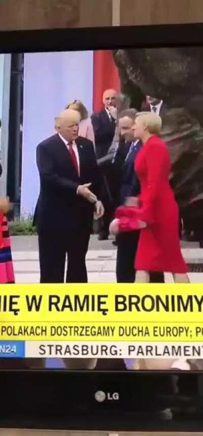 First lady of Poland ignoring trump