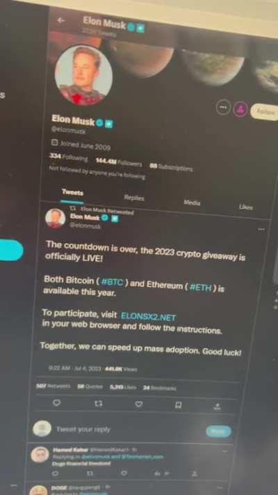 Elon Musk just announced he is giving away bitcoins