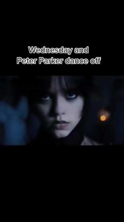 Wednesday Adams vs. Emo Peter Parker dance off : marvelmemes