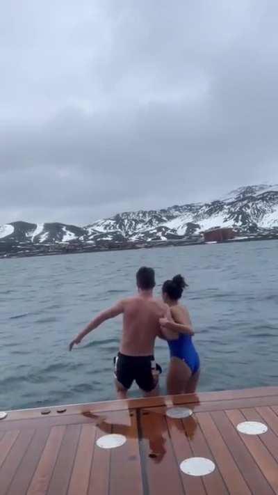 Nina on Shaun White’s TikTok swimming in Antarctica 5/15/24 