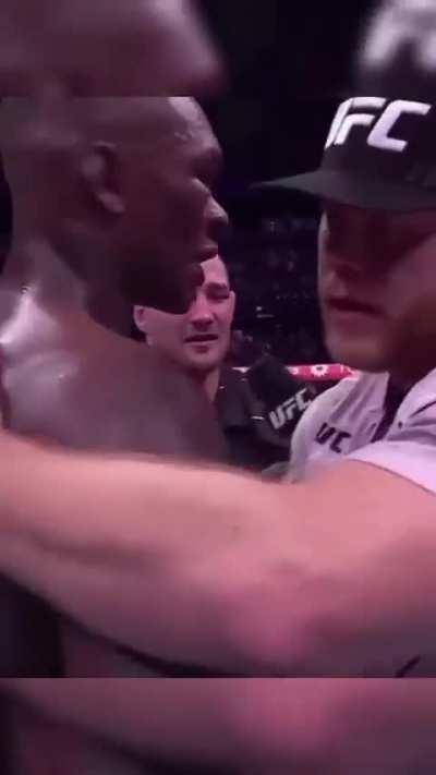 The full post-fight exchange between Adesanya and Strickland