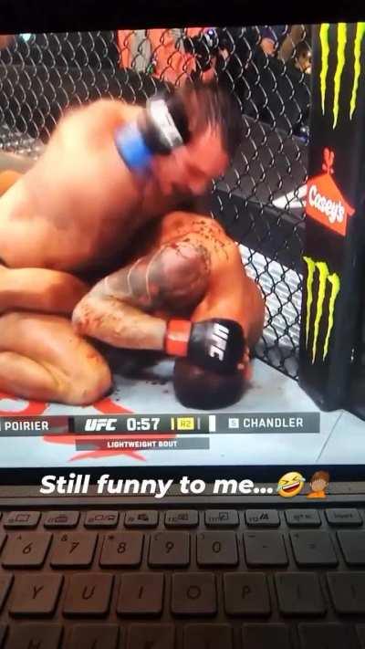 Throwback to Michael Chandler playing wack a mole with the back of DPs head 