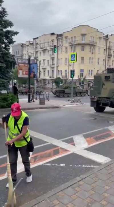 Just casually keeping the street clean during a coup