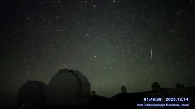 A Night Of 2023 Geminids, In One Minute (Credits: NAOJ / Asahi Shimbun)