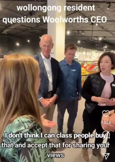 Woolworths CEO confronted for price gouging Australians