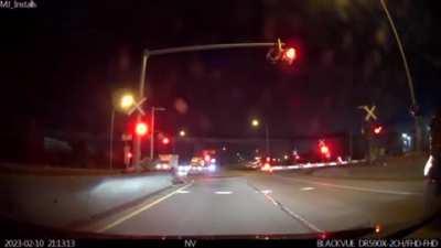 Here's not what to do at a railroad crossing while driving a semi-truck (Hwy 17 and Old Yale Road)