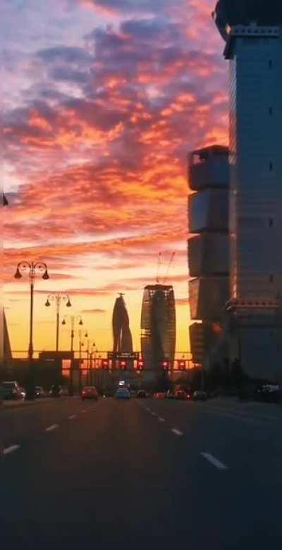 This sunset in Baku