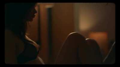 Emily Ratajkowski in black lingerie for the new Travis Scott music video