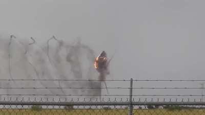 Wind turbine that got struck by lightning near Cromwell, TX