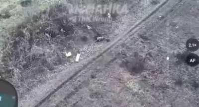 Several drone drops on Ukrainian infantry cause casualties, graphic, near Kleshcheevka