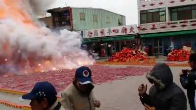 lighting up million firecrackers