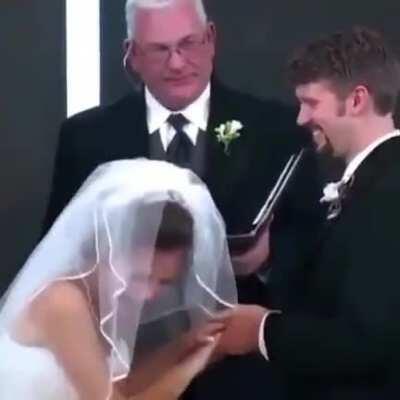 Man faces his biggest fear on wedding day