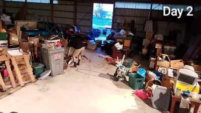 The barn to new shop conversion is done! Needless to say... it needed... cleaning up. Lol.