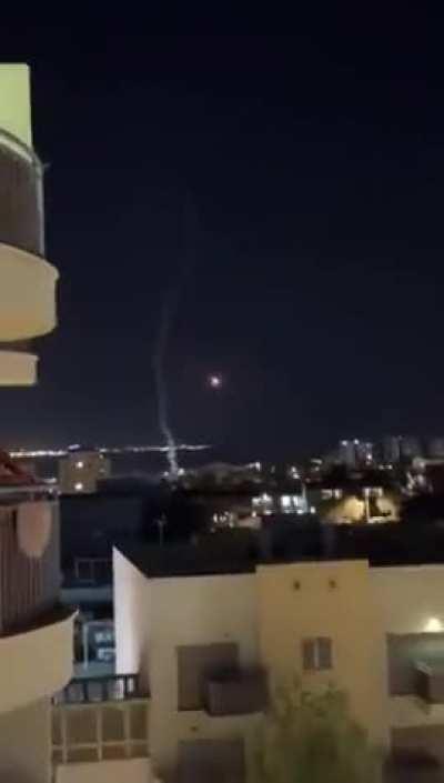 Israeli air defense missile either hitting a low flying target or malfunctioning in Eilat